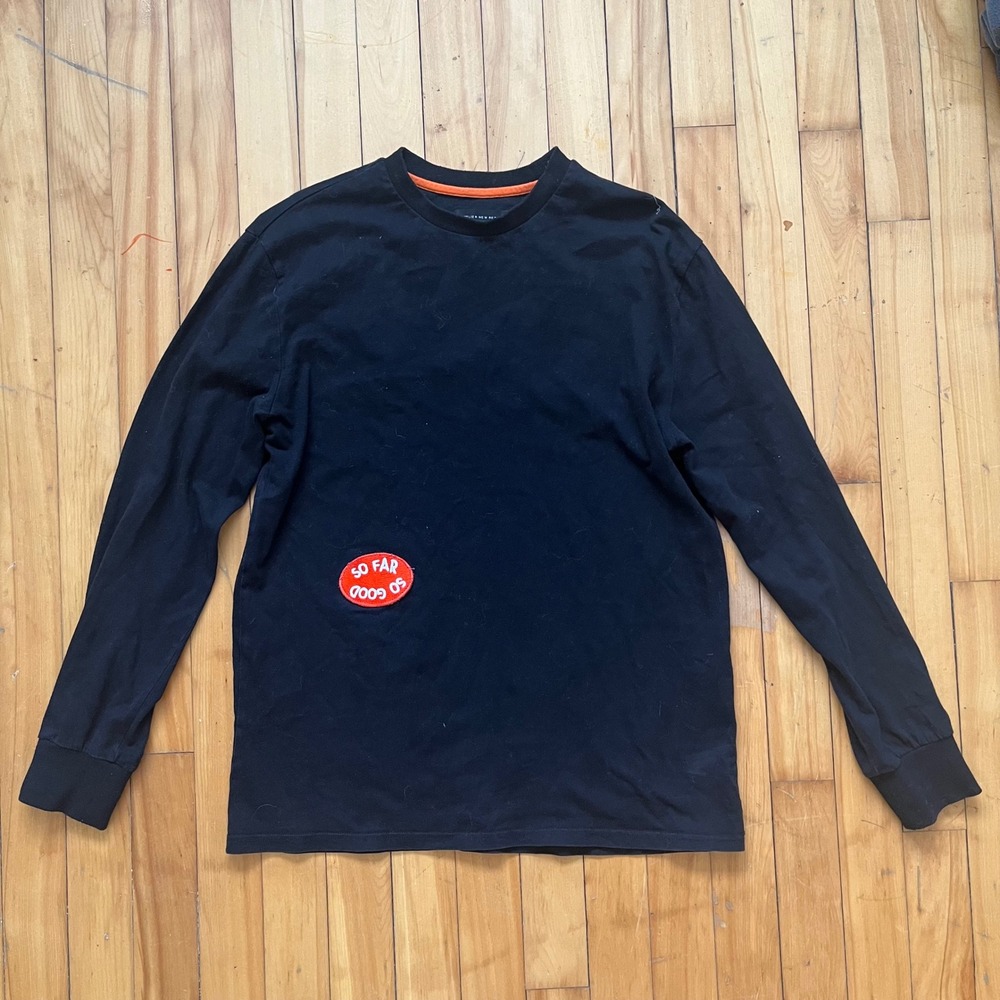 Atelier New Regime Black Long Sleeve T Shirt So Far So Good Patch New Regime